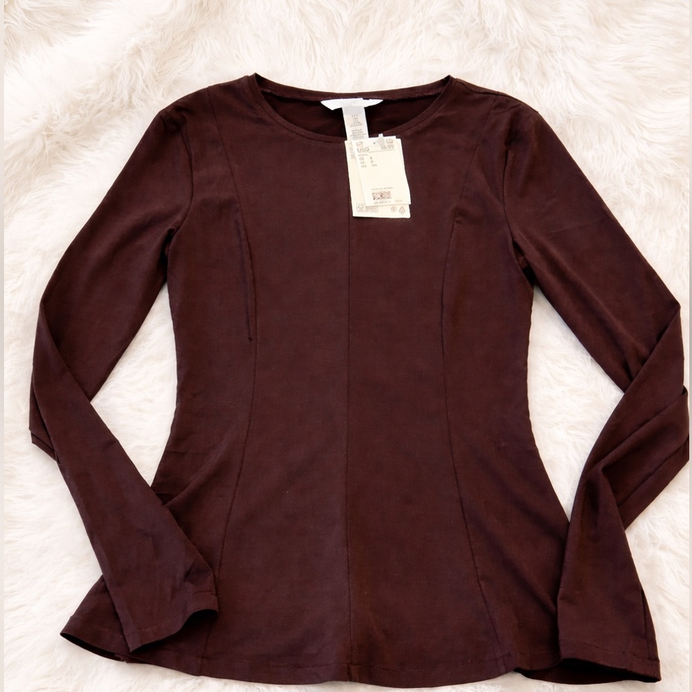 H&M Rich Brown Long Sleeve Top